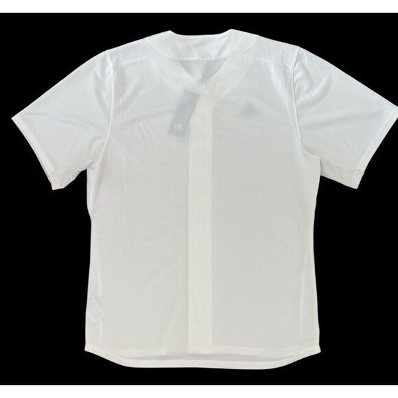 NWT Adidas Baseball Jersey Full Button Lightweight Athletic White Mens SZ Large - Picture 10 of 11